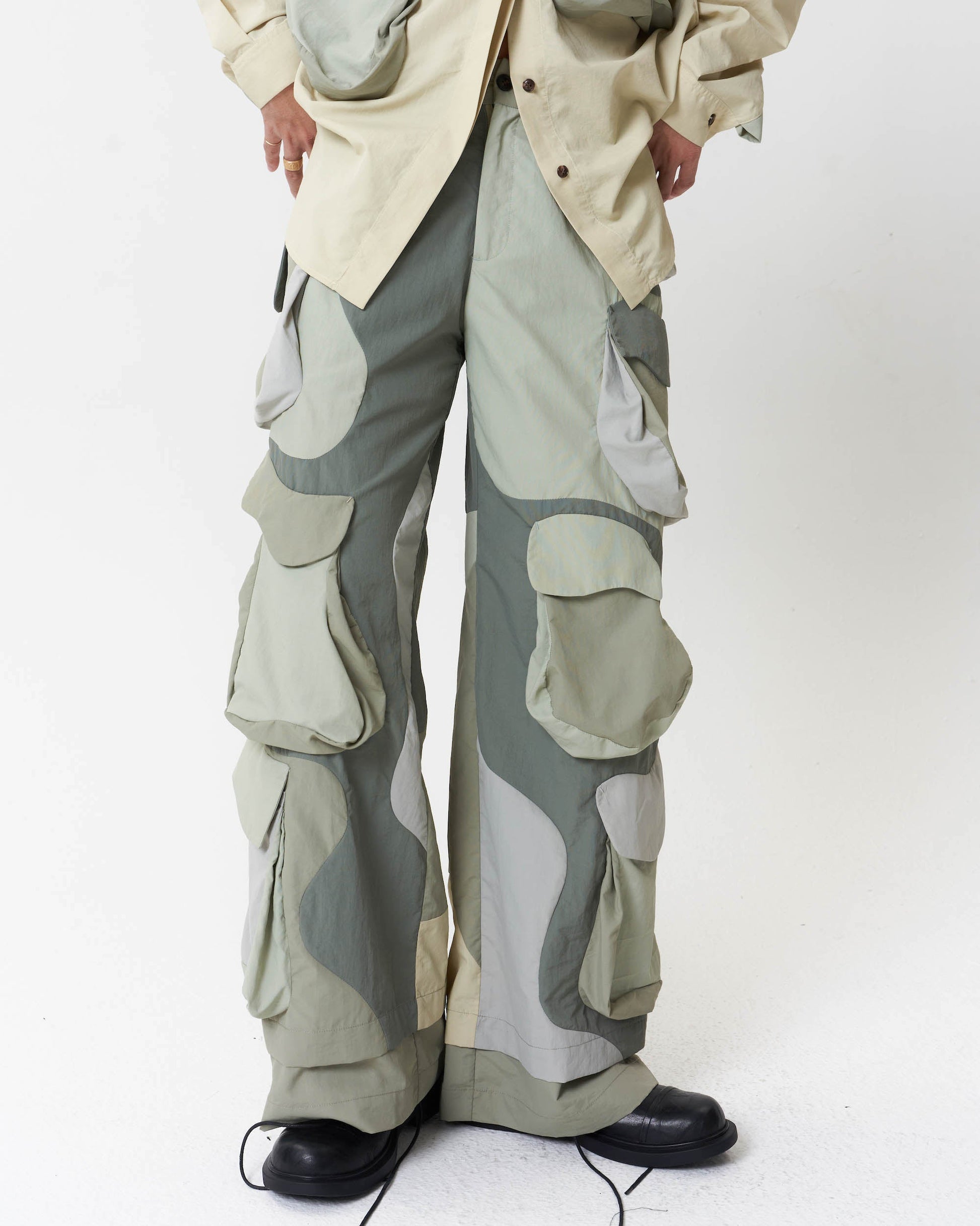 Collaged Camouflage Cargo Pants