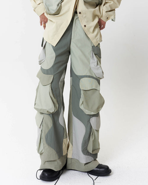 Collaged Camouflage Cargo Pants